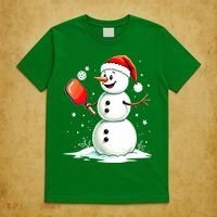 Christmas Pickleball Player Funny Pickleball Snowman Xmas Gift T-Shirt thumb 5