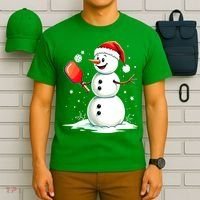 Christmas Pickleball Player Funny Pickleball Snowman Xmas Gift T-Shirt thumb 6