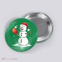 Christmas Pickleball Player Funny Pickleball Snowman Xmas Gift Button thumb 0