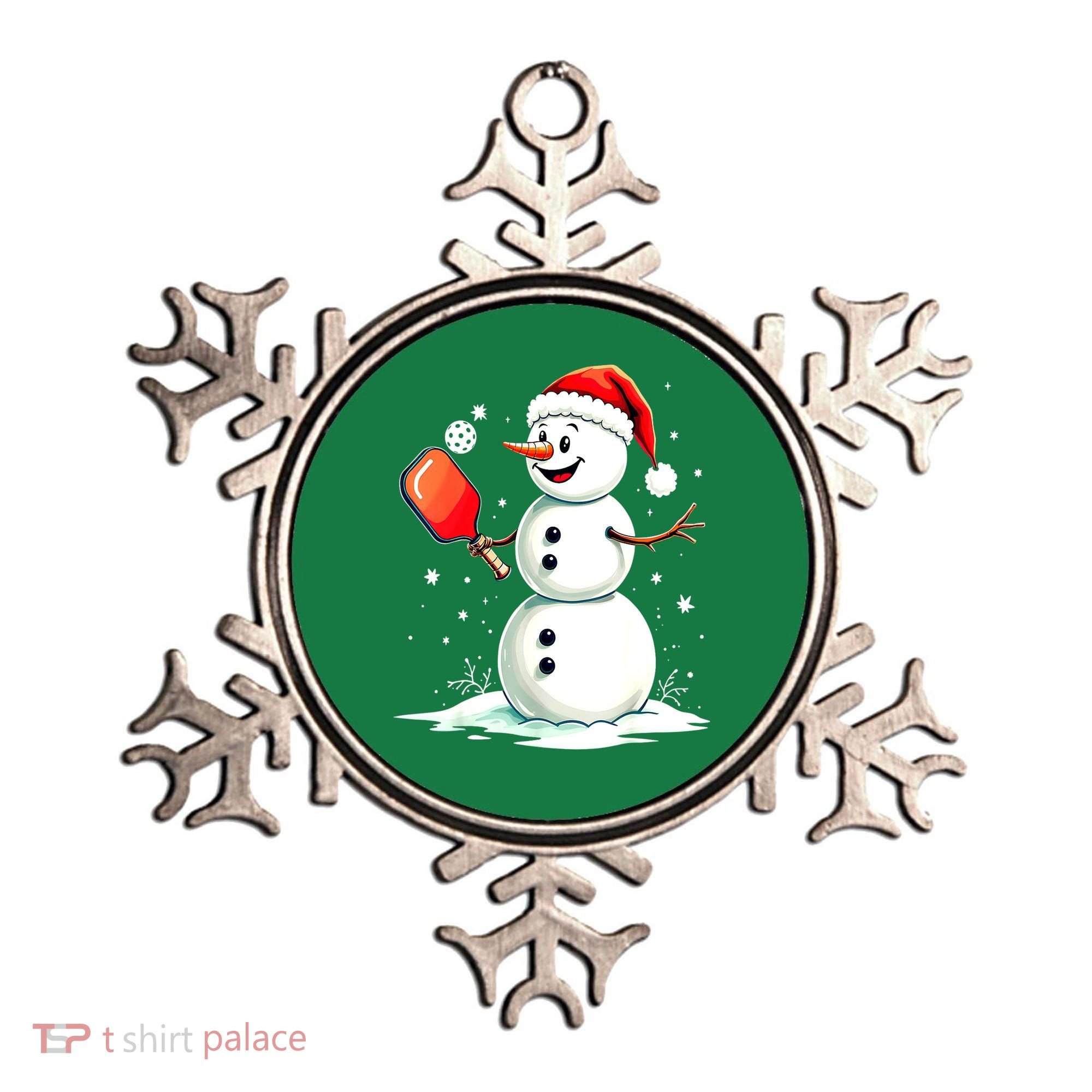 Christmas Pickleball Player Funny Pickleball Snowman Xmas Gift Ornament