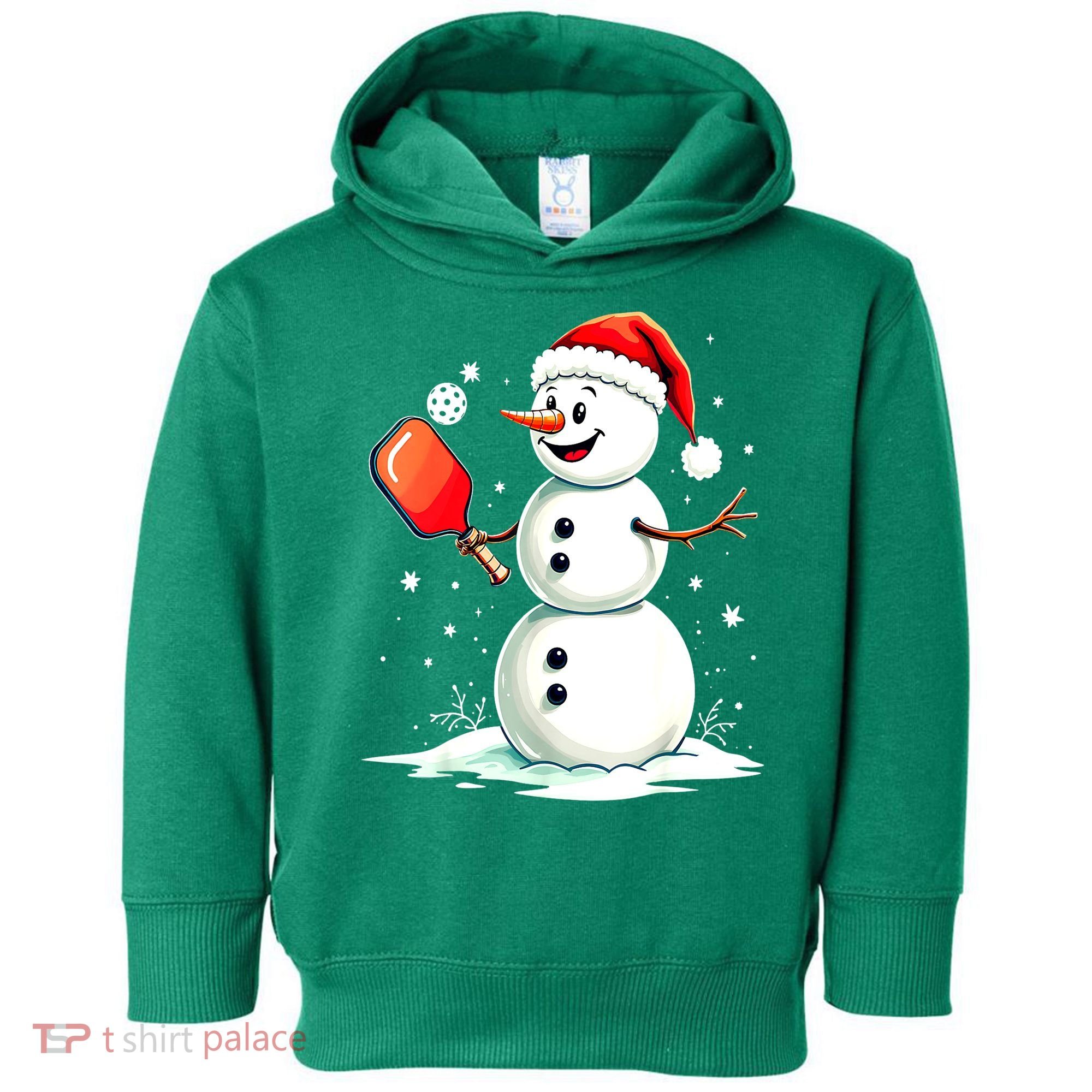 Christmas Pickleball Player Funny Pickleball Snowman Xmas Gift Toddler Hoodie