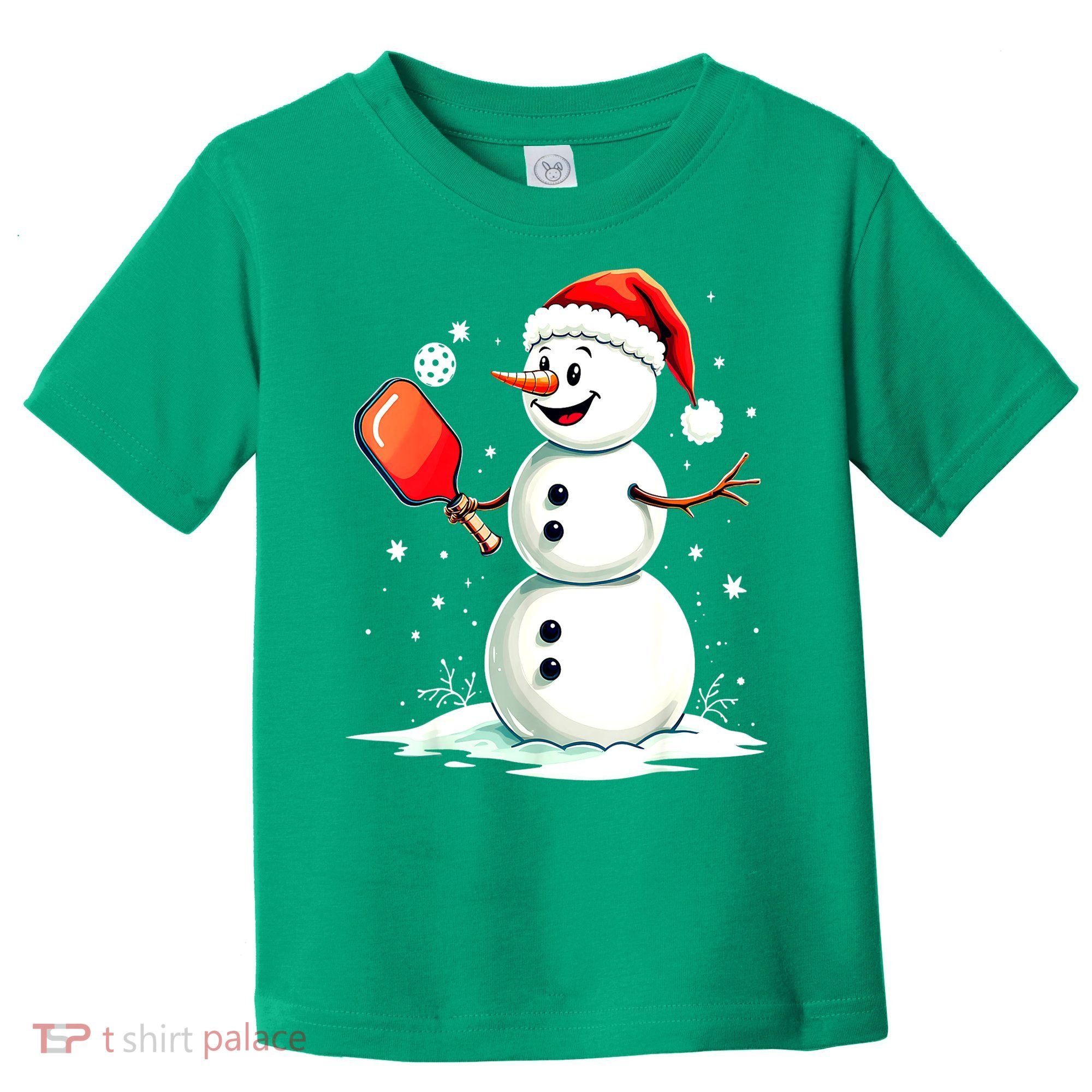 Christmas Pickleball Player Funny Pickleball Snowman Xmas Gift Toddler T-Shirt