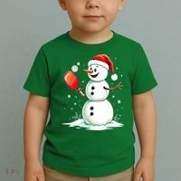 Christmas Pickleball Player Funny Pickleball Snowman Xmas Gift Toddler T-Shirt thumb 2