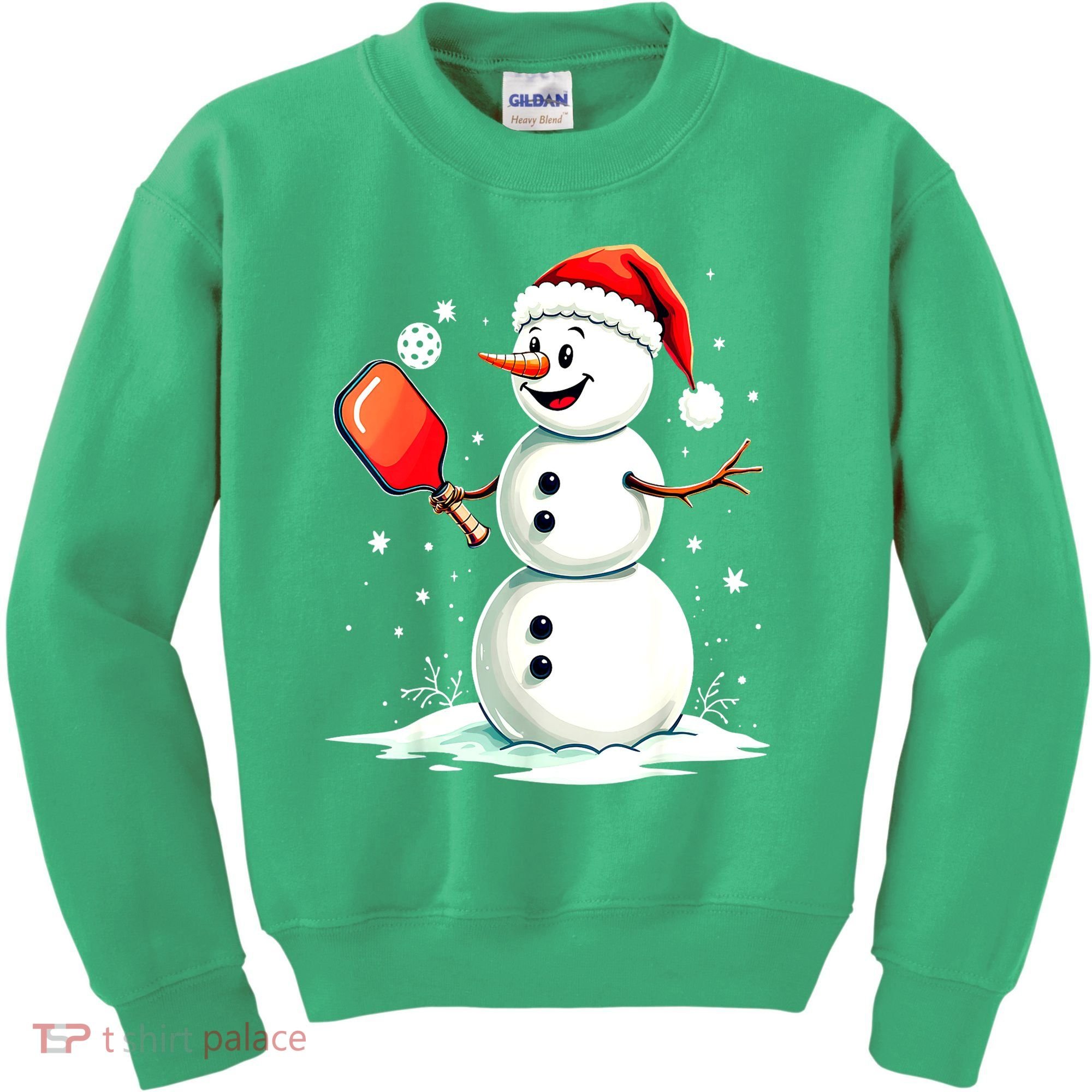 Christmas Pickleball Player Funny Pickleball Snowman Xmas Gift Kids Sweatshirt