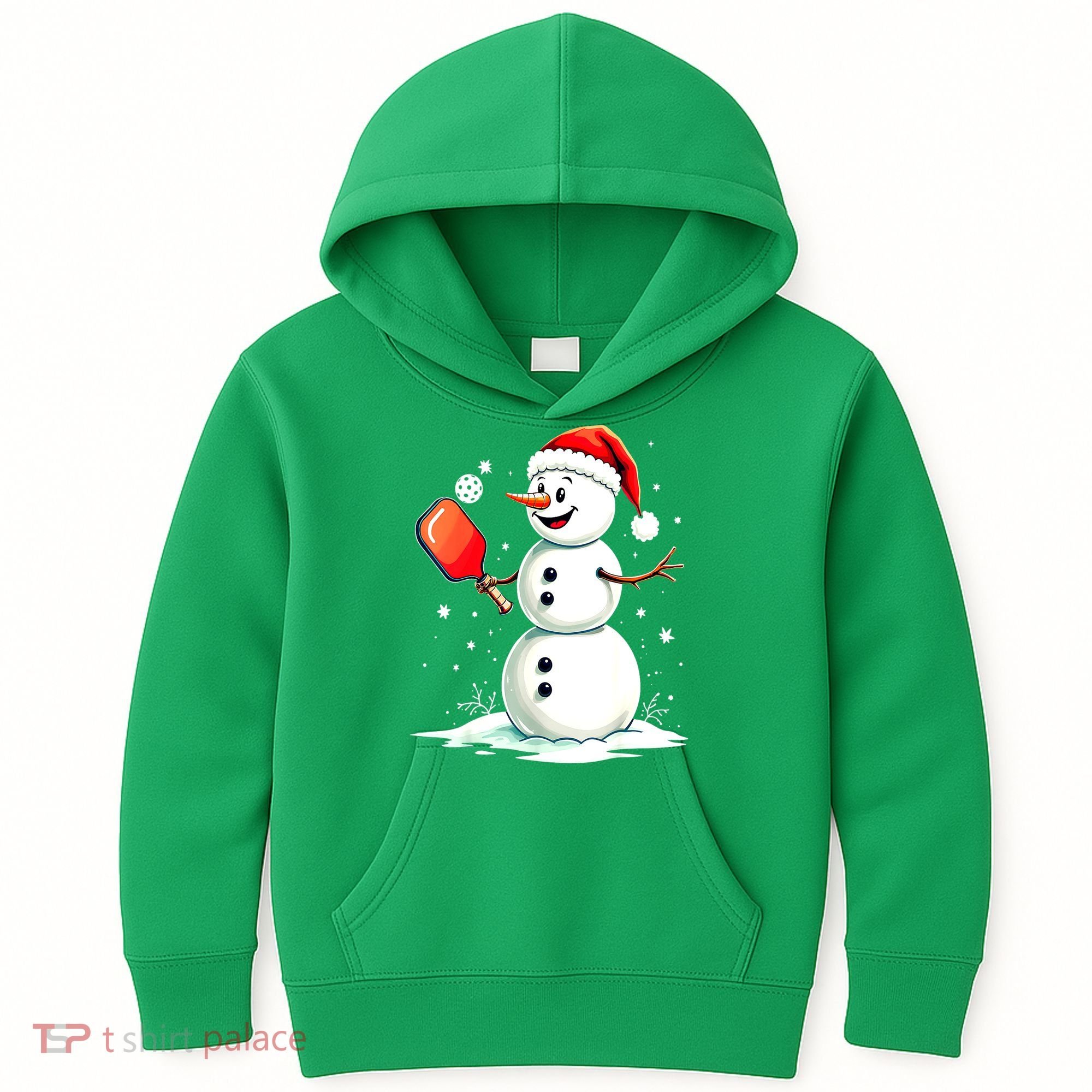 Christmas Pickleball Player Funny Pickleball Snowman Xmas Gift Kids Hoodie