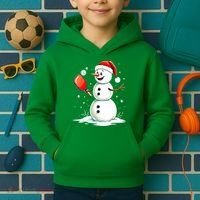 Christmas Pickleball Player Funny Pickleball Snowman Xmas Gift Kids Hoodie thumb 2
