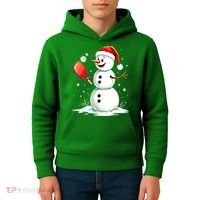 Christmas Pickleball Player Funny Pickleball Snowman Xmas Gift Kids Hoodie thumb 4