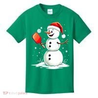 Christmas Pickleball Player Funny Pickleball Snowman Xmas Gift Kids T-Shirt thumb 0