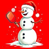 Christmas Pickleball Player Funny Pickleball Snowman Xmas Gift Santa Hat thumb 1