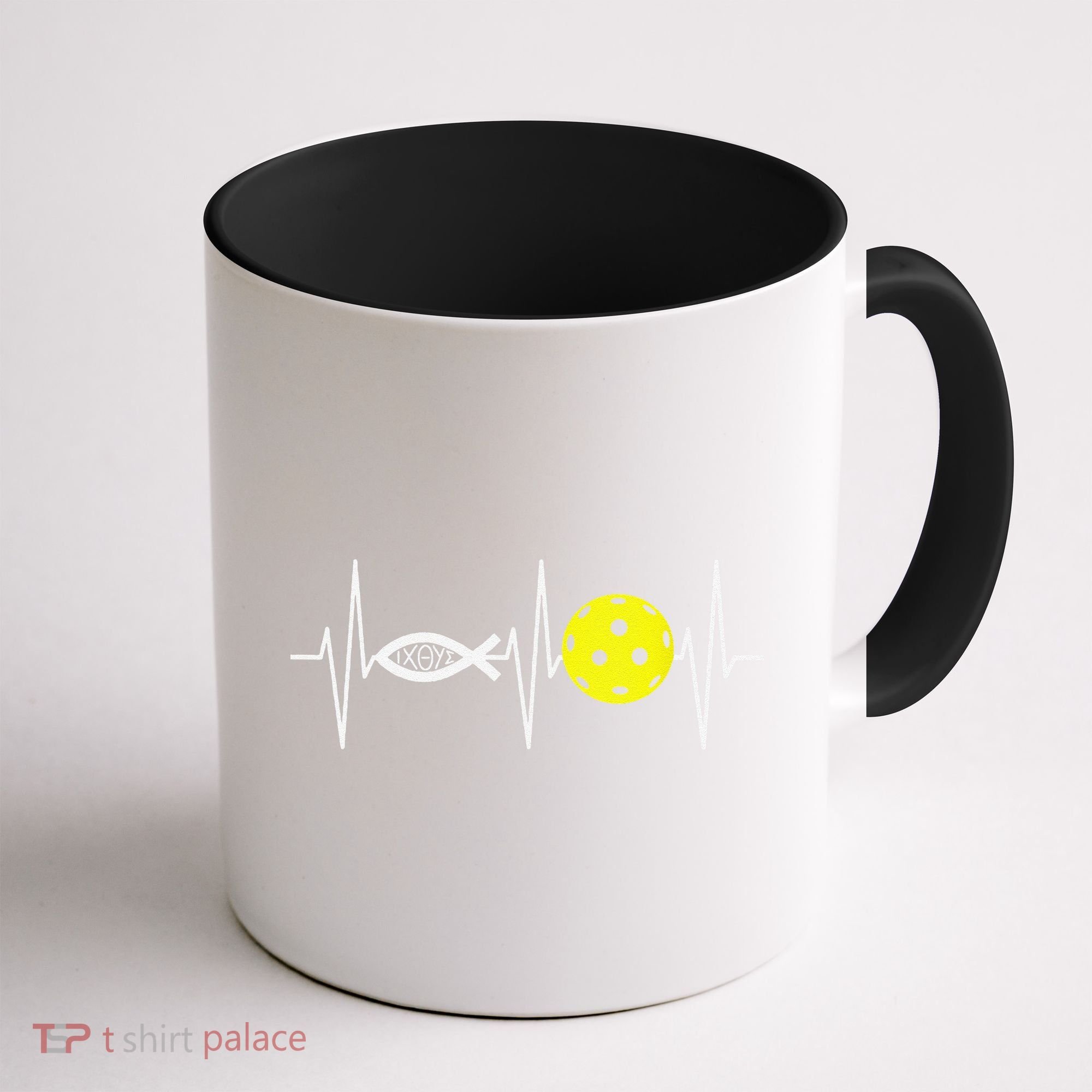 Christian Pickleball Player Ichthys Jesus Fish Symbol Coffee Mug