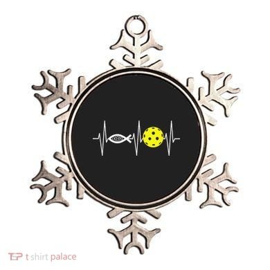 Christian Pickleball Player Ichthys Jesus Fish Symbol Ornament