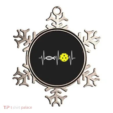 Christian Pickleball Player Ichthys Jesus Fish Symbol Ornament