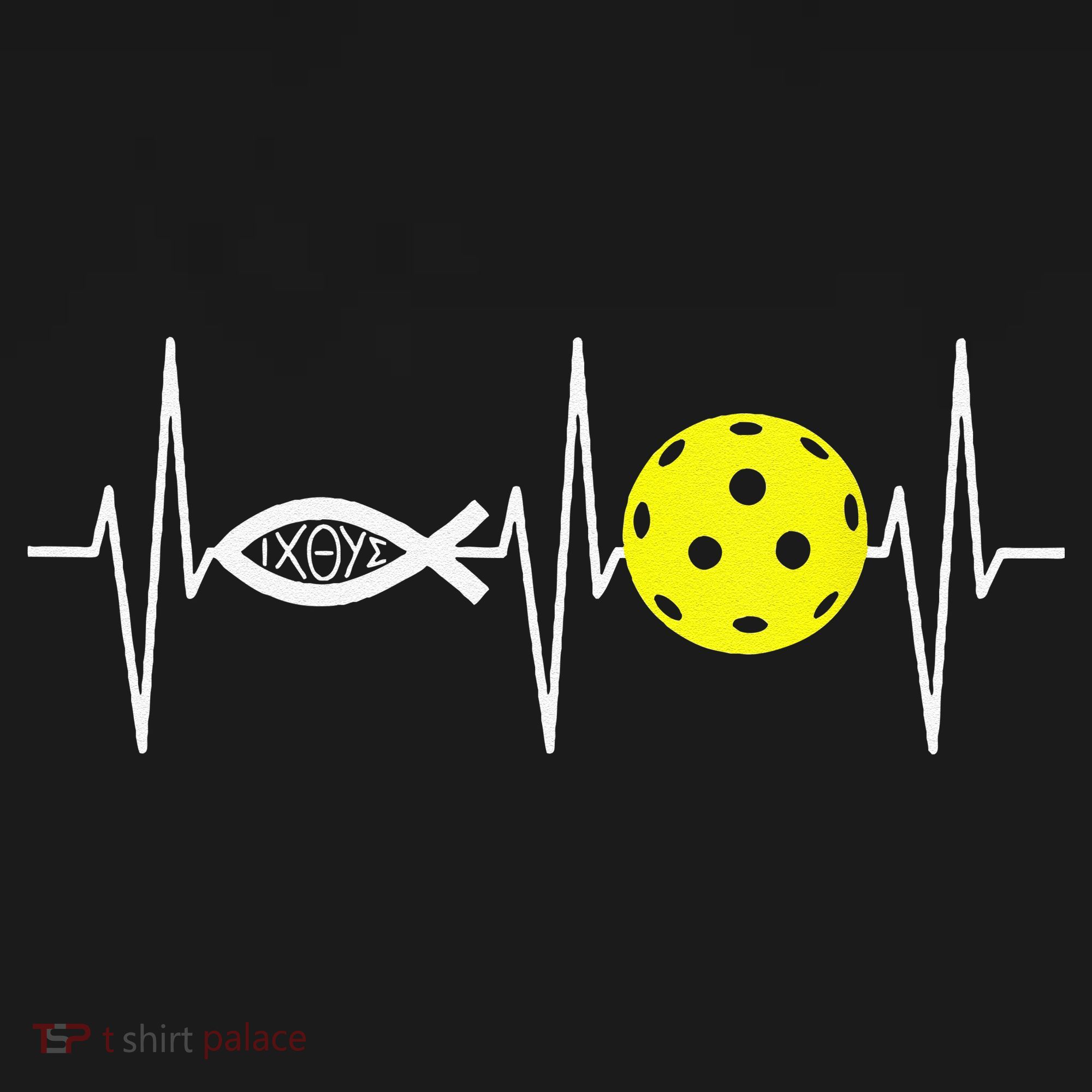 Christian Pickleball Player Ichthys Jesus Fish Symbol Ornament