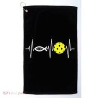 Christian Pickleball Player Ichthys Jesus Fish Symbol Golf Towel thumb 0