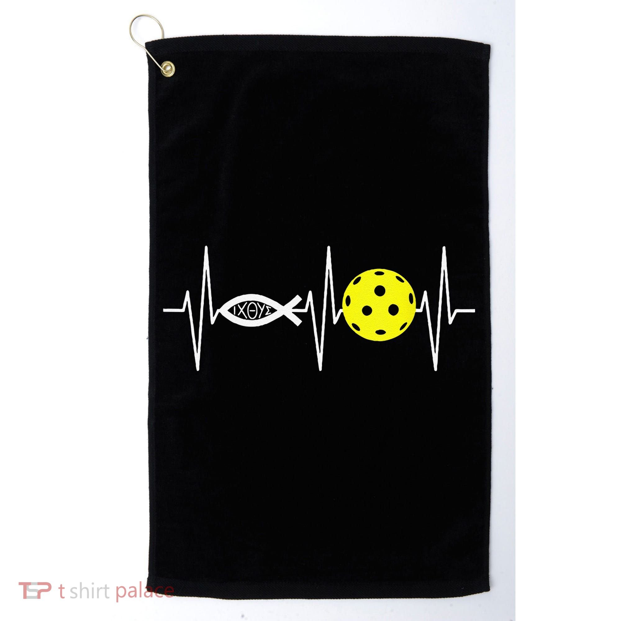 Christian Pickleball Player Ichthys Jesus Fish Symbol Golf Towel