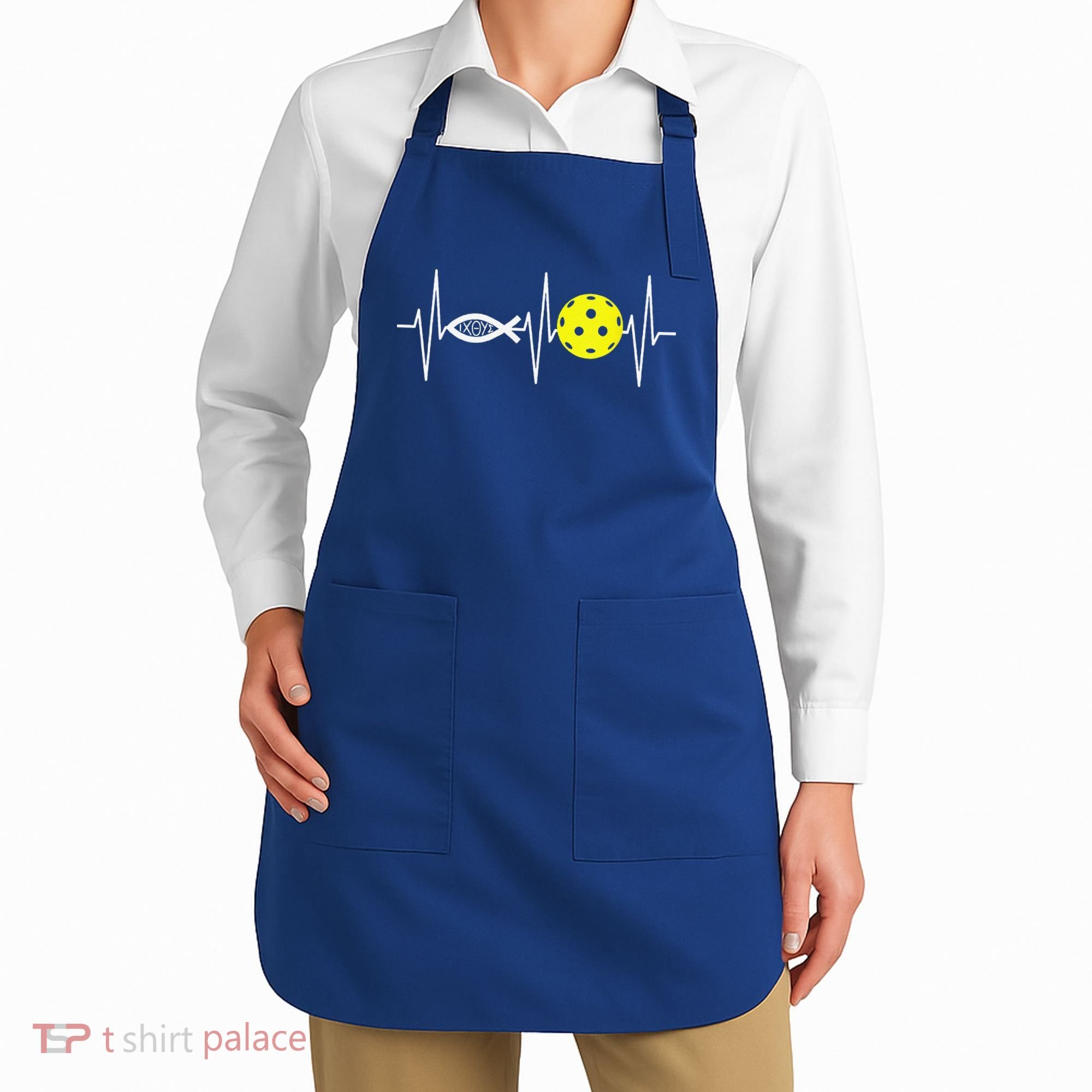 Christian Pickleball Player Ichthys Jesus Fish Symbol Apron