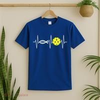 Christian Pickleball Player Ichthys Jesus Fish Symbol T-Shirt thumb 2