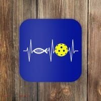 Christian Pickleball Player Ichthys Jesus Fish Symbol Coaster thumb 0