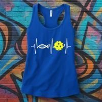 Christian Pickleball Player Ichthys Jesus Fish Symbol Women's Tank Top thumb 3