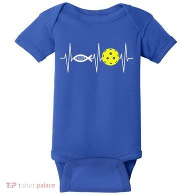 Christian Pickleball Player Ichthys Jesus Fish Symbol Baby Bodysuit