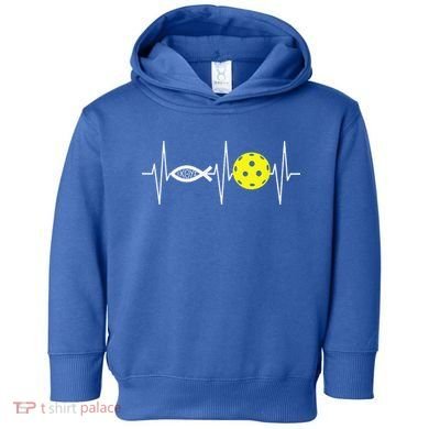 Christian Pickleball Player Ichthys Jesus Fish Symbol Toddler Hoodie