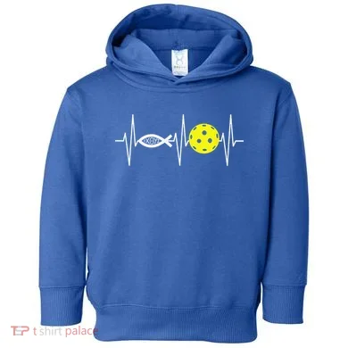 Christian Pickleball Player Ichthys Jesus Fish Symbol Toddler Hoodie