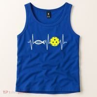 Christian Pickleball Player Ichthys Jesus Fish Symbol Tank Top thumb 2