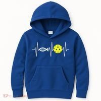 Christian Pickleball Player Ichthys Jesus Fish Symbol Kids Hoodie thumb 0
