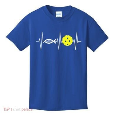 Christian Pickleball Player Ichthys Jesus Fish Symbol Kids T-Shirt