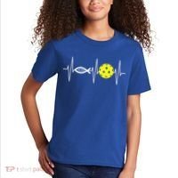 Christian Pickleball Player Ichthys Jesus Fish Symbol Kids T-Shirt thumb 2