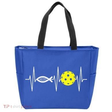 Christian Pickleball Player Ichthys Jesus Fish Symbol Tote Bag