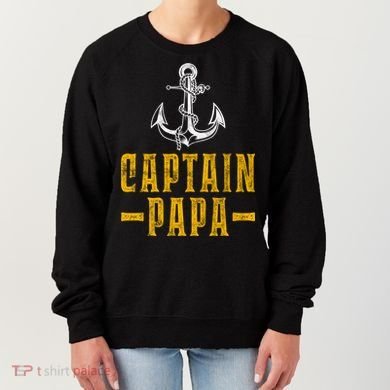 Captain Papa Pontoon Boat Owner Captain Sailors Boating Gift Women's Sweatshirt