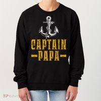 Captain Papa Pontoon Boat Owner Captain Sailors Boating Gift Women's Sweatshirt thumb 0