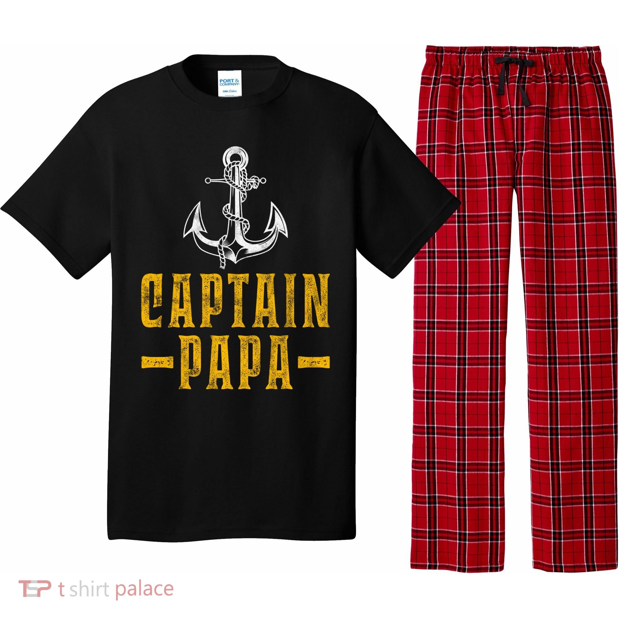 Captain Papa Pontoon Boat Owner Captain Sailors Boating Gift Pajama Set