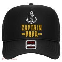 Captain Papa Pontoon Boat Owner Captain Sailors Boating Gift Hat thumb 0