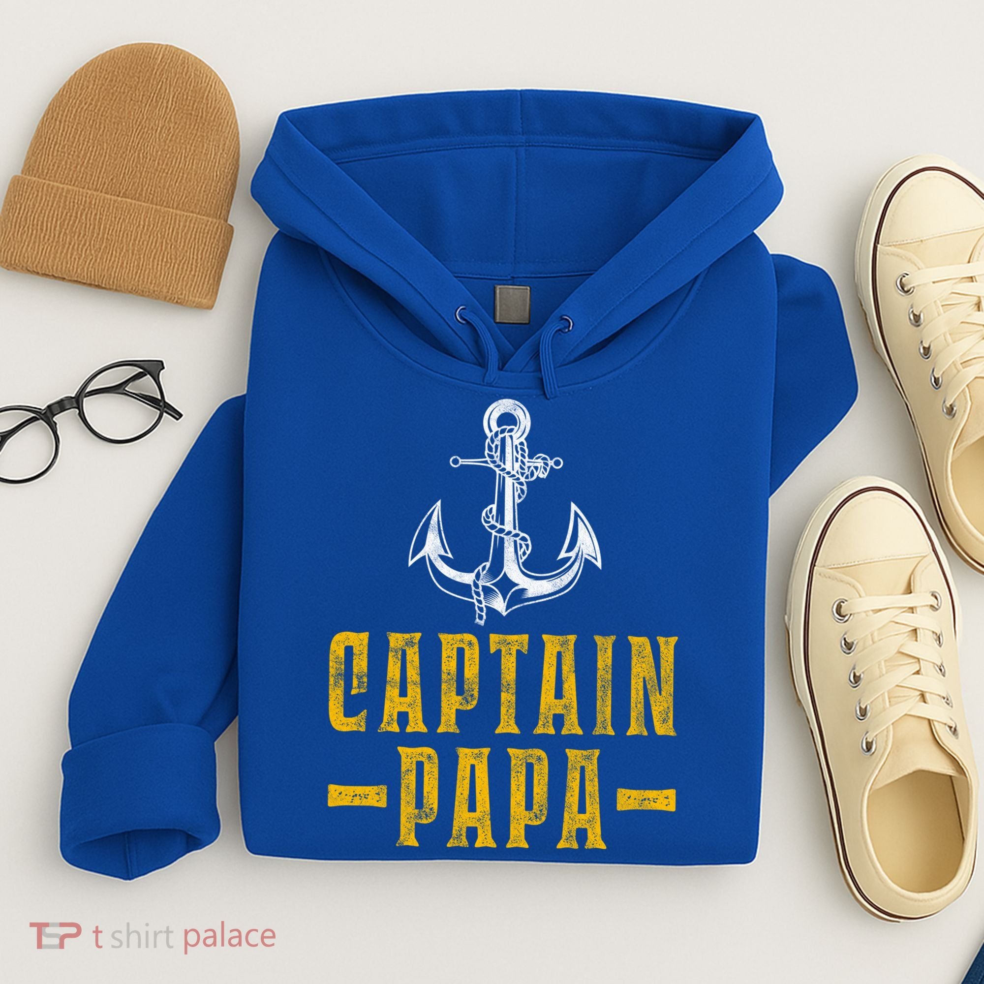 Captain Papa Pontoon Boat Owner Captain Sailors Boating Gift Hoodie