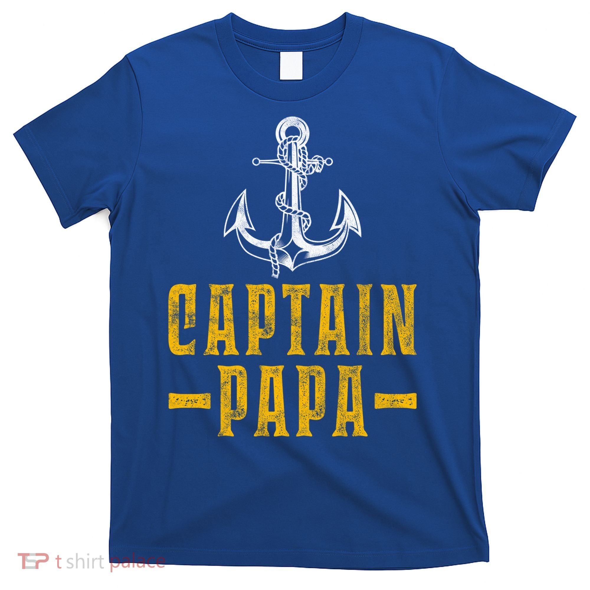 Captain Papa Pontoon Boat Owner Captain Sailors Boating Gift T-Shirt