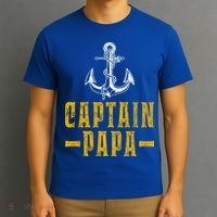 Captain Papa Pontoon Boat Owner Captain Sailors Boating Gift T-Shirt thumb 3