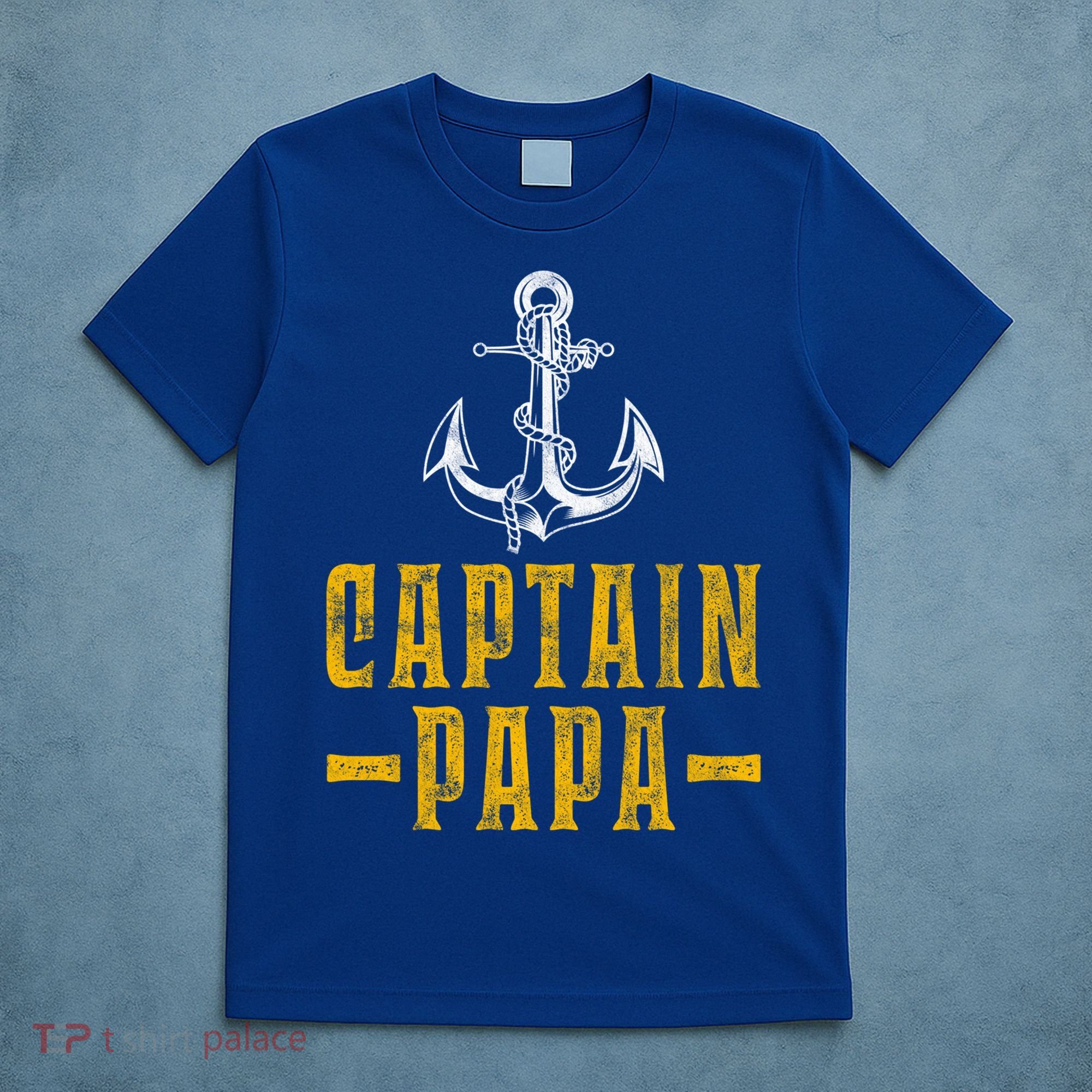 Captain Papa Pontoon Boat Owner Captain Sailors Boating Gift T-Shirt