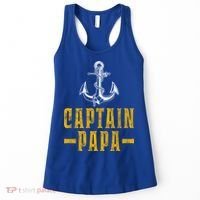 Captain Papa Pontoon Boat Owner Captain Sailors Boating Gift Women's Tank Top thumb 0