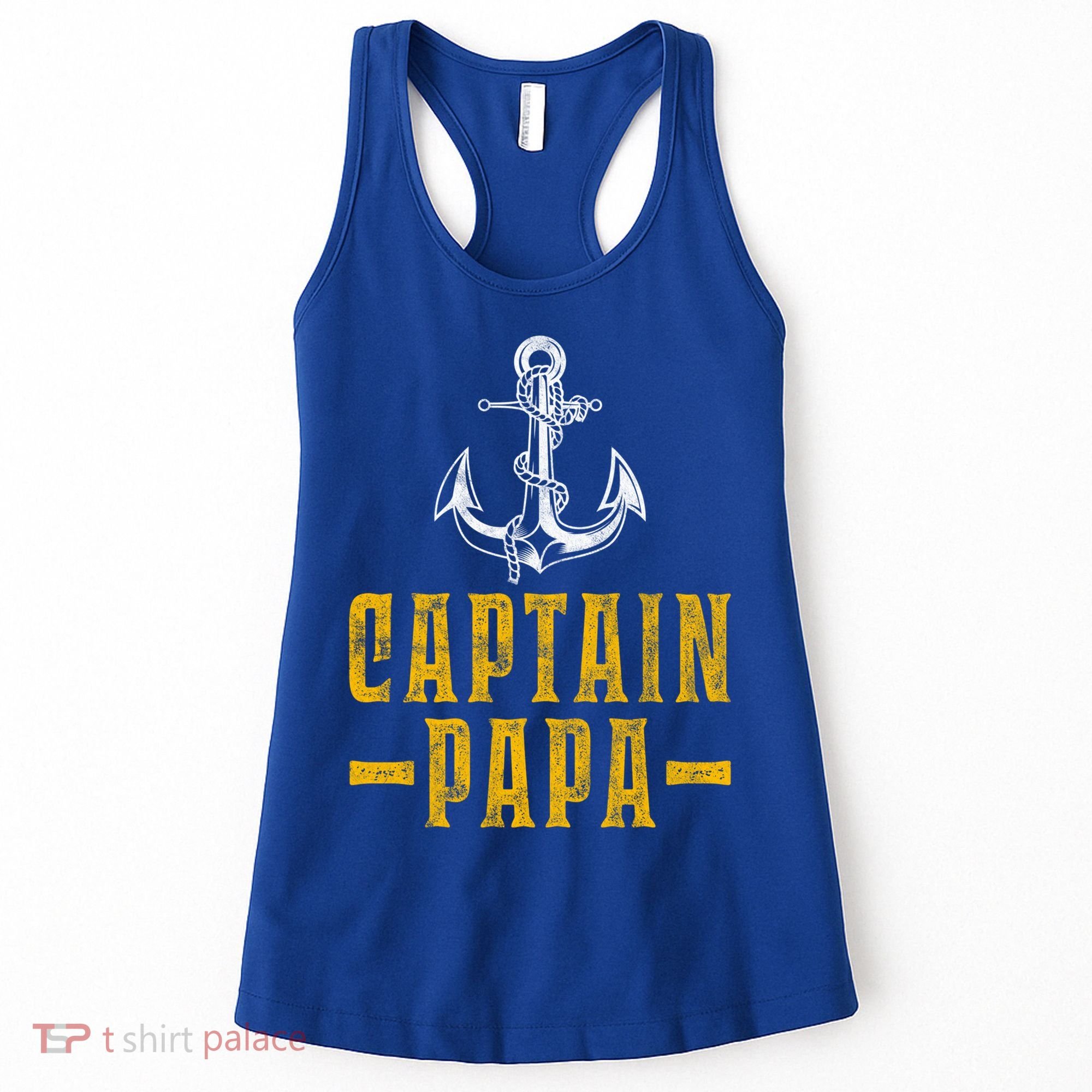 Captain Papa Pontoon Boat Owner Captain Sailors Boating Gift Women's Tank Top