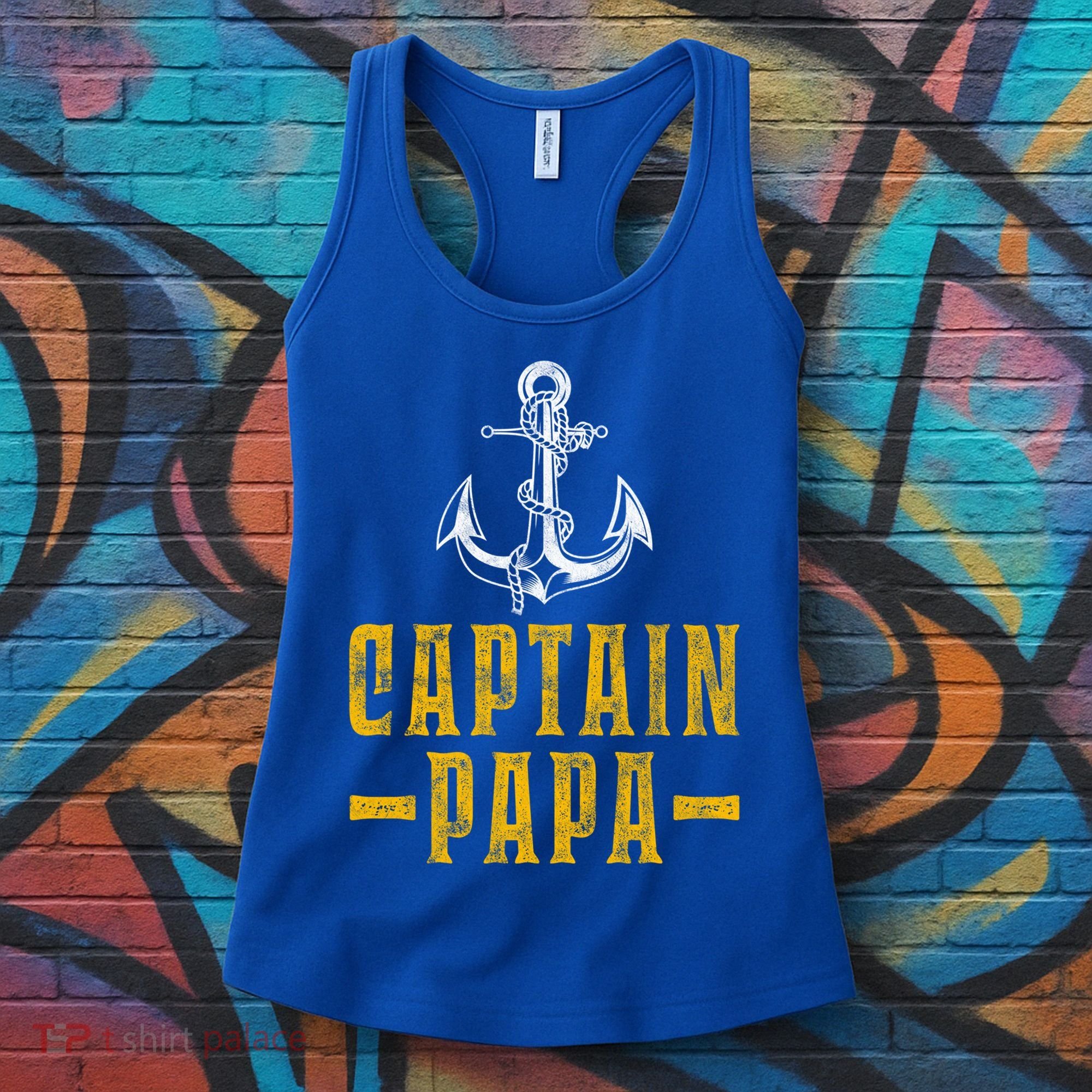 Captain Papa Pontoon Boat Owner Captain Sailors Boating Gift Women's Tank Top