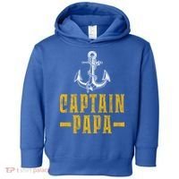 Captain Papa Pontoon Boat Owner Captain Sailors Boating Gift Toddler Hoodie thumb 0