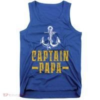Captain Papa Pontoon Boat Owner Captain Sailors Boating Gift Tank Top thumb 0
