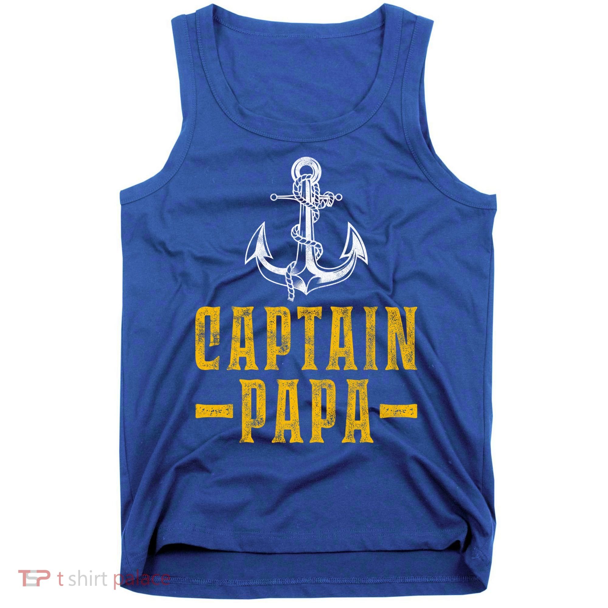 Captain Papa Pontoon Boat Owner Captain Sailors Boating Gift Tank Top