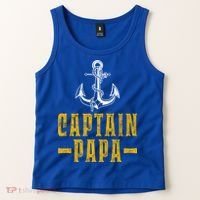 Captain Papa Pontoon Boat Owner Captain Sailors Boating Gift Tank Top thumb 2