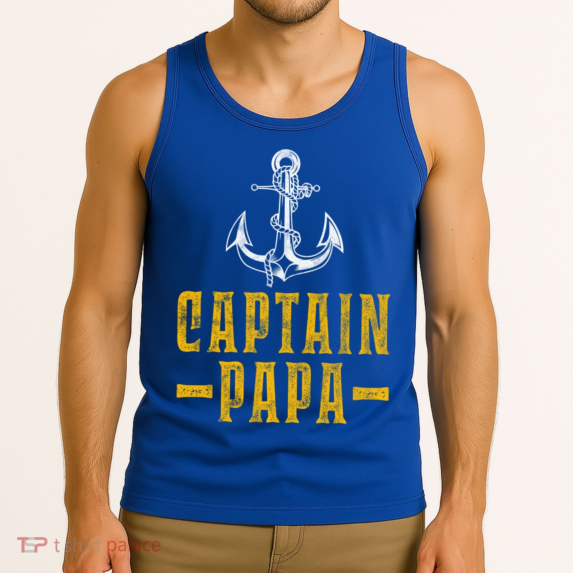 Captain Papa Pontoon Boat Owner Captain Sailors Boating Gift Tank Top
