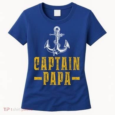 Captain Papa Pontoon Boat Owner Captain Sailors Boating Gift Women's T-Shirt