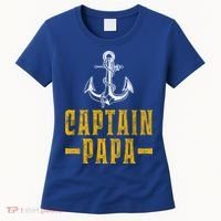 Captain Papa Pontoon Boat Owner Captain Sailors Boating Gift Women's T-Shirt thumb 0