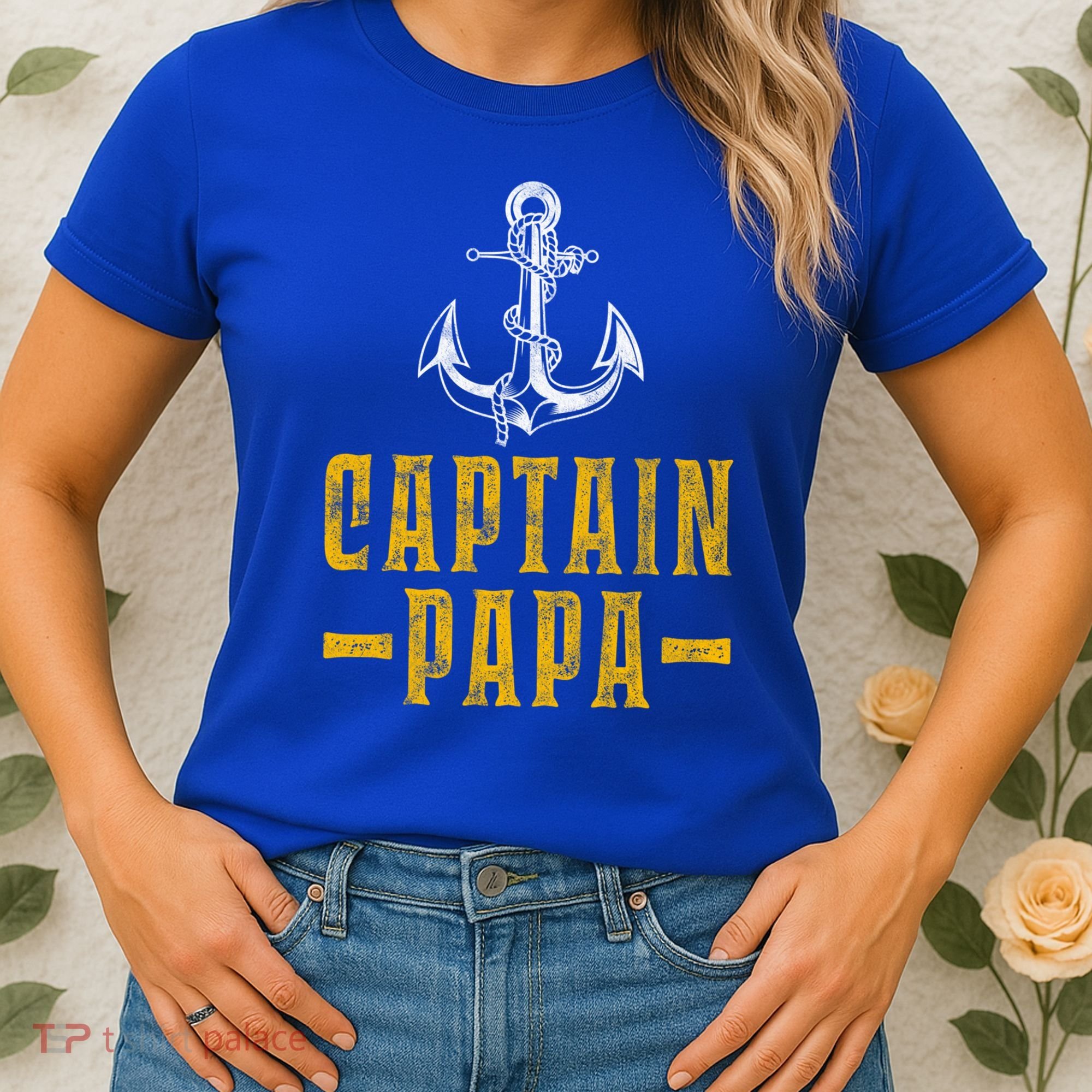 Captain Papa Pontoon Boat Owner Captain Sailors Boating Gift Women's T-Shirt